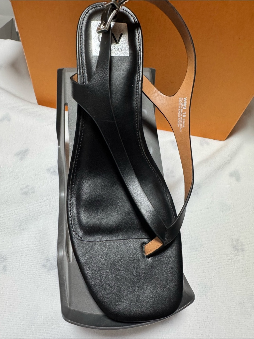 Dolce Vita Black and Tan Leather Heeled Sandal